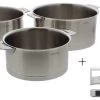 Cristel Strate Removable Set Kookpannen Met 1 Losse Steelgreep En 2 Zijgrepen Rvs 3-delig -Le Creuset Winkel 2343361