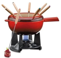 Spring Saas Fee Kaasfondueset ø 20 Cm 8-persoons Gietijzer Rood