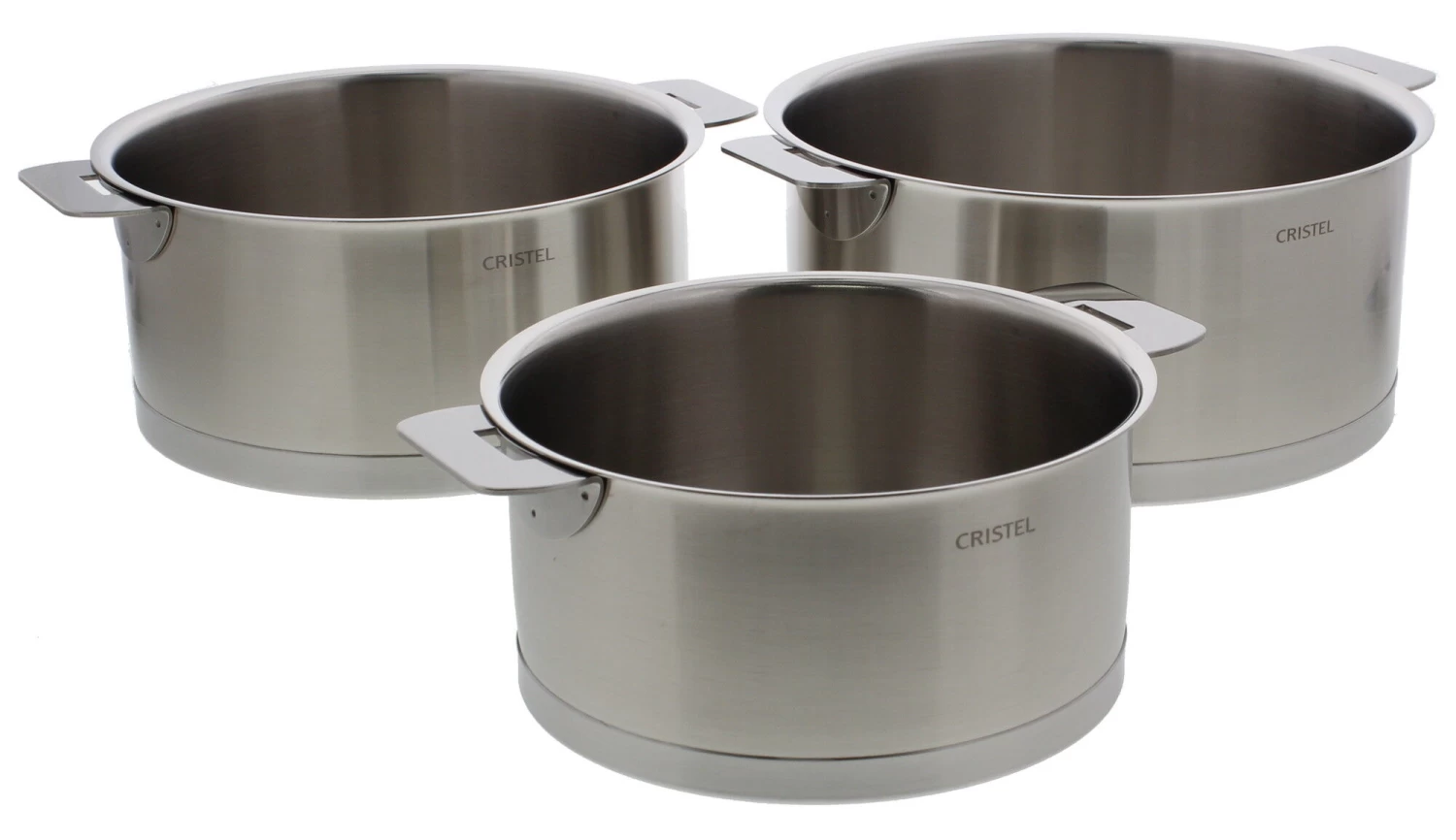 Cristel Strate Removable Set Kookpannen Rvs 3-delig 3 Cristel Strate Removable Set Kookpannen Rvs 3-delig