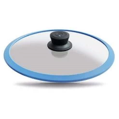 Gastrolux Squalit Glasdeksel Met Silicone Rand ø 28 Cm Blauw -Le Creuset Winkel blauwe deksel