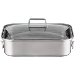 Rösle Expertiso Braadslede Met Deksel 38,5 X 28 Cm Rvs