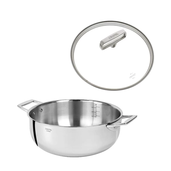Cristel Castel'Pro Wok-braadpan ø 28 Cm Rvs 3 Cristel Castel'Pro Wok-braadpan ø 28 Cm Rvs