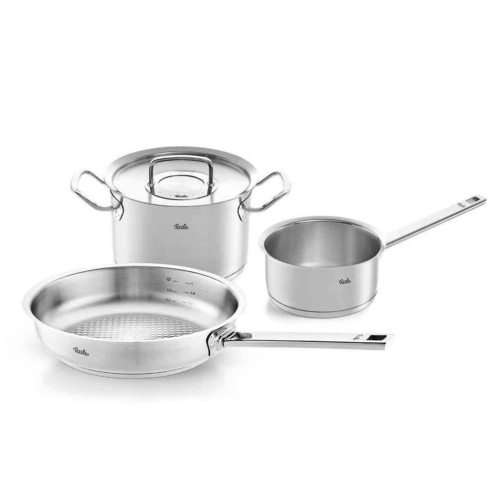Fissler Original Profi Pannenset Met RVS Deksels 3-delig 3 Fissler Original Profi Pannenset Met RVS Deksels 3-delig