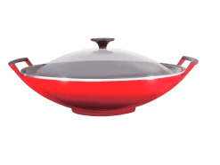 Le Creuset Wok Met Glazen Deksel 4,5 Liter ø 36 Cm Gietijzer Kersrood