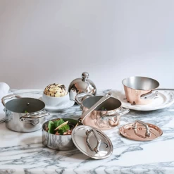 Mauviel M'Minis Steelpan Met Deksel Rond ø 9 Cm Koper Rvs Greep 5 Mauviel M'Minis Steelpan Met Deksel Rond ø 9 Cm Koper Rvs Greep -Le Creuset Winkel mauviel m mini 15